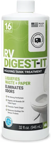 Vista 8 de Unique RV Digest-It - Tratamiento de inodoro RV – Elimina los olores en la fuente y licúa los residuos – 16 usos por botella de 32 onzas