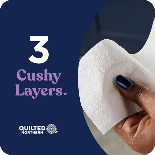 Vista 3 de Quilted Northern Papel higiénico ultra afelpado, 18 megarrollos = 72 rollos regulares, 3 veces más grueso*, papel higiénico suave de 3 capas