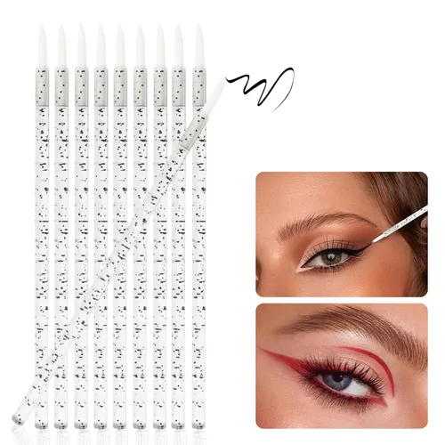 Vista 3 de Disposable Eyeliner Brush Applicator Cosmetic Eye Wand Eyeliner Makeup Tool (black-100pcs)