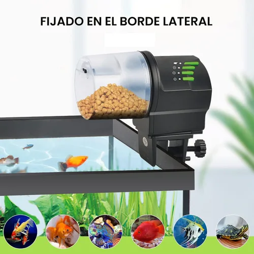 Vista 3 de DXOPHIEX Alimentador automático de pescados, dispensador de alimentos, alimentador de peces de vacaciones alimentado por batería y USB para acuario