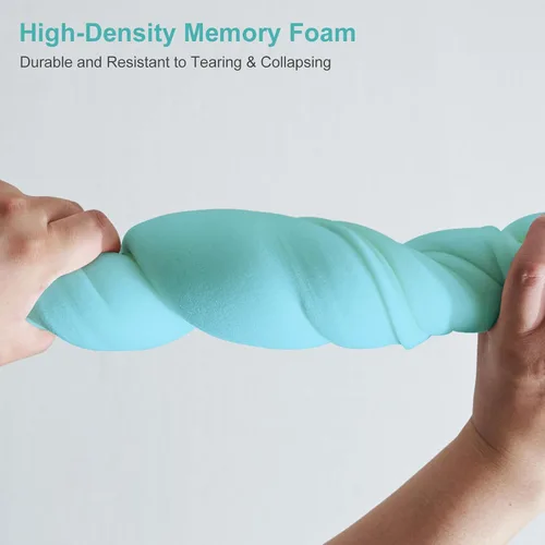 Vista 4 de EDILLY Cubrecolchón de espuma viscoelástica de gel refrescante de 3 pulgadas, tamaño individual, con funda de bambú extraíble y lavable, protector