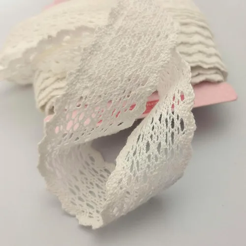Vista 8 de Miconmon - Cinta de encaje de algodón blanco de 15 yardas cada rollo, 1 pulgada (1 pulgada), color blanco