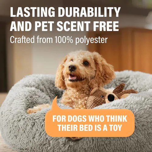 Vista 7 de Active Pets Cama Premium para Perros Pequeños en Forma de Dona, Se Adapta a Perros de Hasta 45 Libras, Funda Removible y Cojín Lavable, Felpa