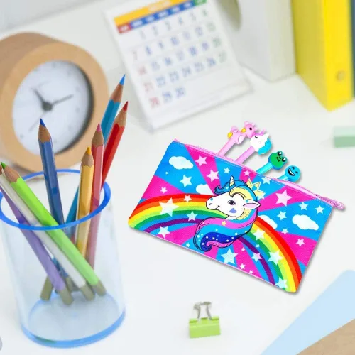 Vista 9 de 3 mochilas infantiles para niñas, 16 pulgadas, preescolar y lonchera - Unicorniosirenaflamenco