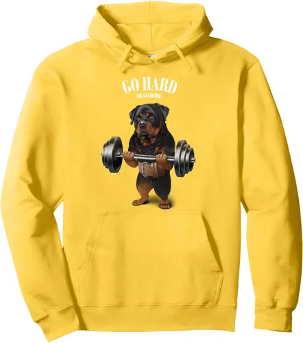 Vista 6 de Rottweiler - Sudadera con capucha para levantamiento de pesas y gimnasio, Negro, S