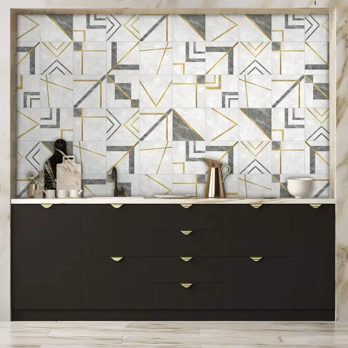 Vista 28 de Alwayspon 10 calcomanías de transferencia de azulejos de vinilo con efecto mármol, 6 x 6 pulgadas, calcomanías autoadhesivas para decoración de baño