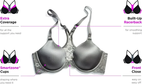 Vista 4 de Maidenform One Fab Fit T-shirt Bra - Brasier ligeramente forrado, con aros y de espalda cruzada para mujer