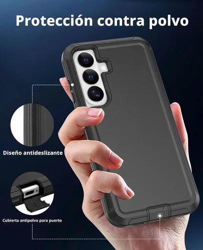 Vista 5 de Jelanry Funda resistente y resistente para Samsung Galaxy S26 - Negro