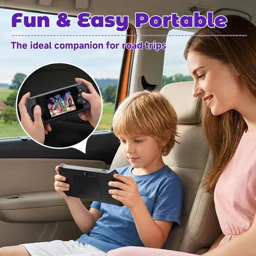 Vista 5 de Consola de Juegos Portátil de 16 Bits para Niños con 230 Videojuegos Clásicos Retro HD Incorporados, Recargable por USB, Pantalla de 3.0 Pulgadas