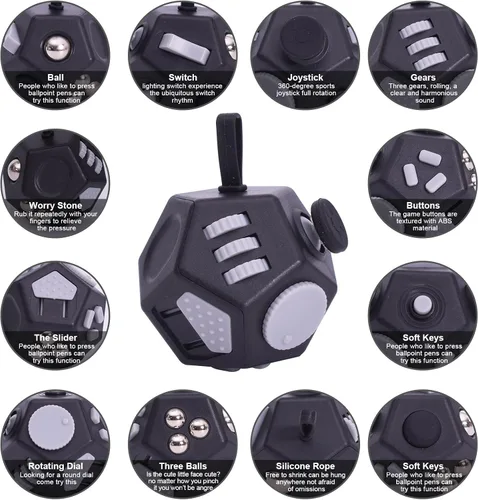Vista 3 de UOOEFUN Mini Cubo de Juguetes Fidget, Cubo de Juguetes de 12 Lados para Aliviar el Estrés, Ansiedad, Depresión, Autismo para Niños y Adultos, Mejora