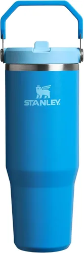 Vista 80 de STANLEY IceFlow 2.0 - Vaso con pajilla abatible con asa, 30 onzas, tapa giratoria y popote abatible, botella de agua a prueba de fugas, acero Tiza