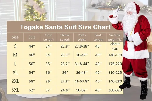 Vista 7 de Togake Disfraz de Papá Noel para adultos y hombres, 11 piezas, color rojo, de lujo, clásico, terciopelo, para fiesta de Navidad, cosplay