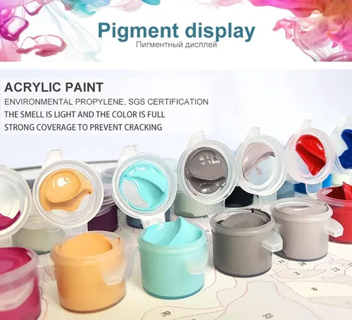 Vista 5 de SOTYIOO Kits de pintura por números de Halloween para adultos, pintura por números para adultos principiantes, dibujo y pintura con pinceles