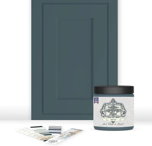 Vista 122 de Pintura TODO EN UNO, Abbey (gris cálido), Muestra de 8oz - Pintura duradera para gabinetes y muebles. Imprimación y capa superior incorporadas,