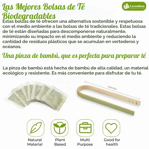 Vista 8 de Lavendium Bolsas de té de melón amargo, sin cafeína, 60