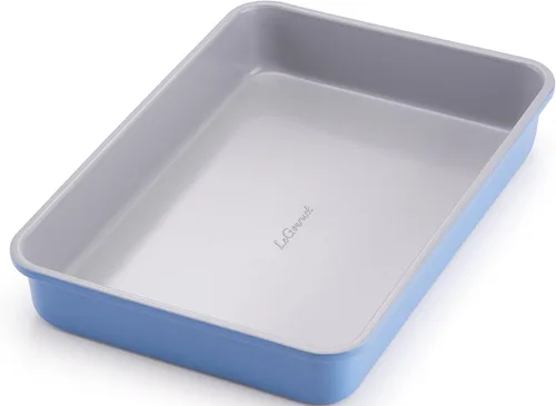 Vista 8 de LeGourmet Bandeja rectangular antiadherente para hornear de 9 x 13 pulgadas, revestimiento de cerámica, no tóxico, acero aluminizado resistente a