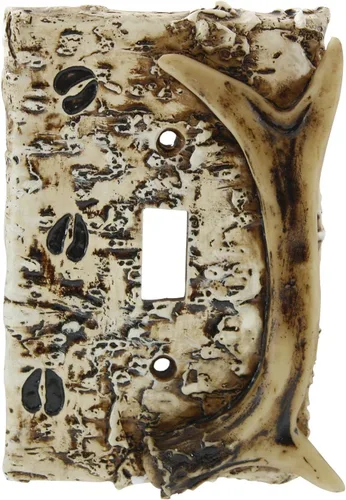 Vista 8 de Black Bear - Cubierta de triple interruptor para decoración del hogar, árbol de escalada de oso de vida silvestre, caza rústica con tornillos