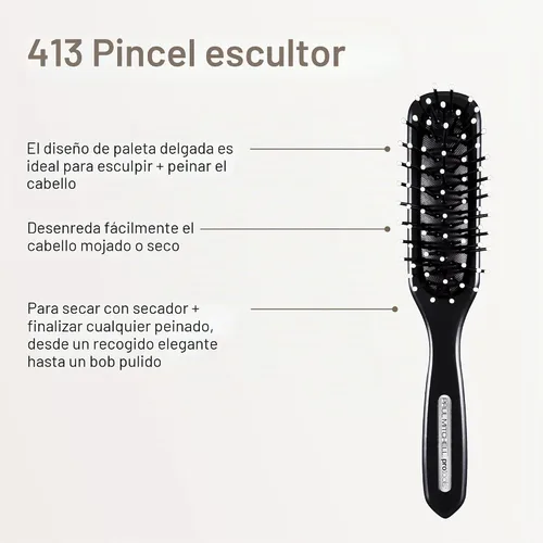 Vista 2 de Paul Mitchell Pro Tools 413 Sculpting Brush, Classic Hair Brush for Detangling, Sculpting + Styling Wet or Dry Hair