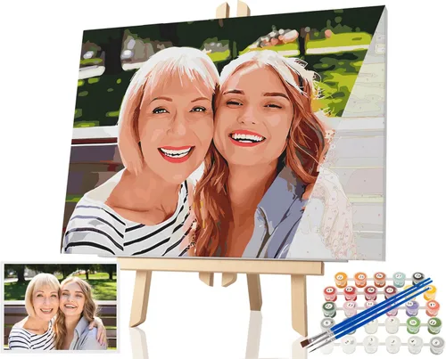 Vista 10 de SIYDCF Pintura personalizada por números, personaliza pintura por números para adultos principiantes, kit de pintura acrílica para decoración