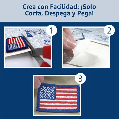 Vista 3 de Badge Magic Adhesivo de parche, sin coser, sin planchar, cinta de tela de doble cara para parches e insignias, solución de bricolaje para uniformes