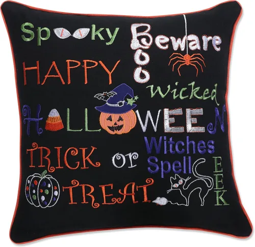 Vista 9 de Pillow Perfect Almohada lumbar de Halloween para interiores, 11.5 x 23 pulgadas, color negro