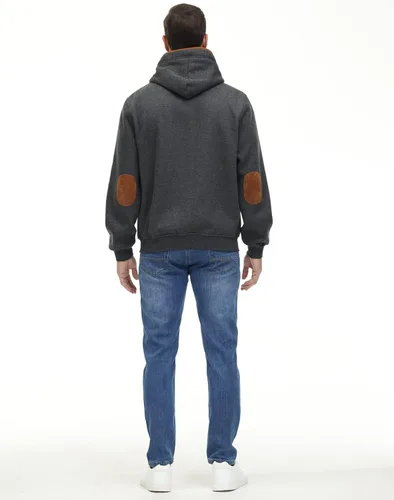 Vista 3 de YuKaiChen - Sudadera con capucha para hombre, con botones, de vellón, chaqueta