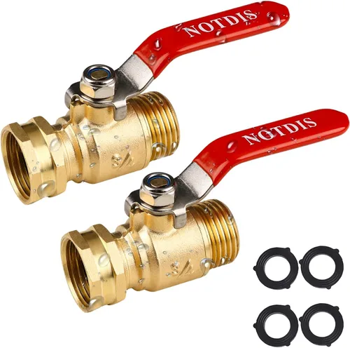 Vista 9 de Válvula de cierre de manguera de jardín de latón con diseño de flujo completo - Conector GHT de servicio pesado de 3/4", mango de acero inoxidable
