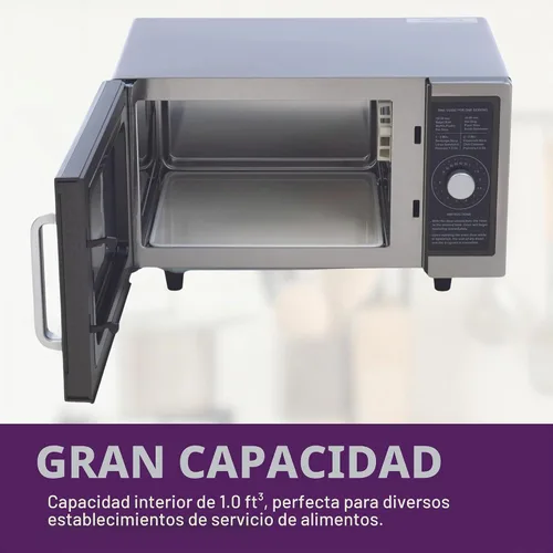 Vista 5 de A-to-Z Supply Microondas comerciales con control de dial, interior de 1 pie cúbico, acero inoxidable, 1000 vatios, aprobado por UL y NSF