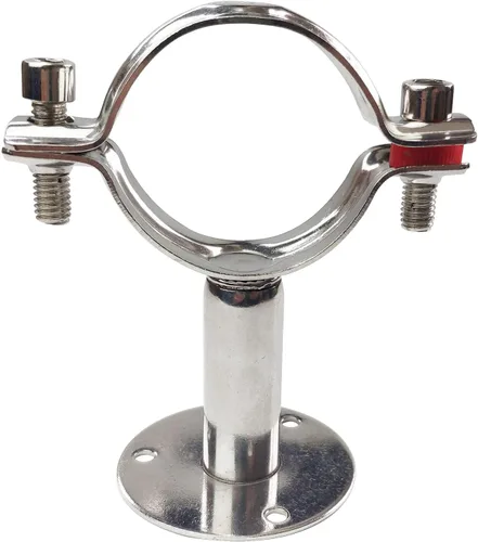 Vista 2 de Soporte de tubo de techo de montaje en pared de acero inoxidable 304 Soporte de tubo de techo ajustable correas de tubo de abrazadera para tubo