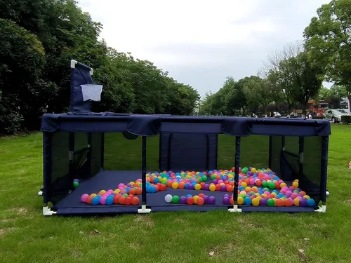 Vista 7 de Gaorui Pozo grande de pelotas para bebés para niños – Corralito portátil para interiores y exteriores, para niños pequeños, juegos de seguridad