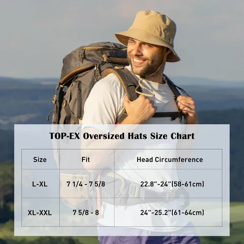 Vista 2 de XL XXL - Gorros de lluvia de gran tamaño para verano, impermeables, para golf, safari, protección UV, UPF 50+