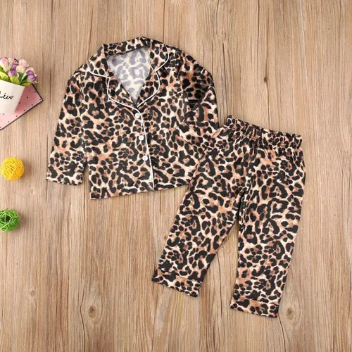 Vista 51 de Conjunto de pijama de manga larga con botones para niña pequeña, conjunto de ropa de dormir