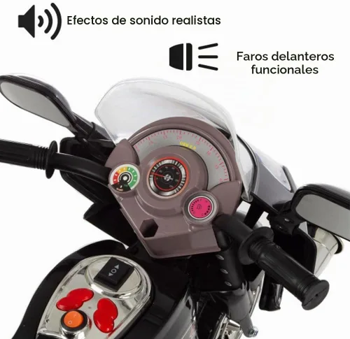 Vista 4 de Lil' Rider Bicicleta deportiva FX con batería de 3 ruedas - Negro Ride On