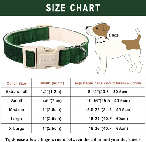 Vista 6 de Aring Pet Collar de algodón, ligero y ajustable, con hebilla de liberación rápida, para perros pequeños, medianos y grandes, para cachorros