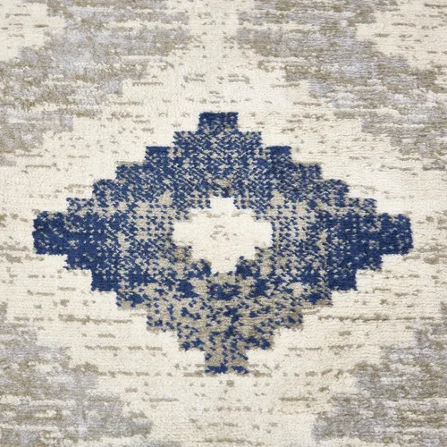 Vista 7 de Home Dynamix Melrose Maritza - Alfombra de pasillo, 2 x 7 pies, azul/marfil