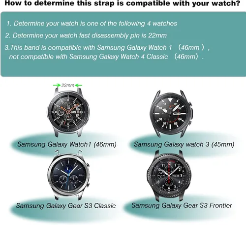 Vista 3 de HSWAI Compatible con Samsung Galaxy Watch de 1.81 pulgadas, Gear S3 Frontier, bandas de reloj clásicasGalaxy Watch 3 bandas de 1.772 pulgadas, 0.872