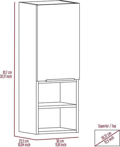Vista 6 de Armario de pared para baño, botiquín montado en la pared, puerta única y estantes abiertos, sala de estar, baño, organizador de almacenamiento Negro