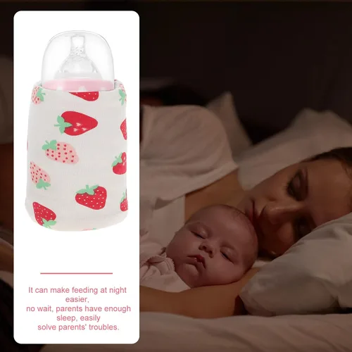 Vista 9 de Bolsa calentadora de botellas portátil USB para viajes, cubierta compacta de calefacción de leche con distribución uniforme del calor