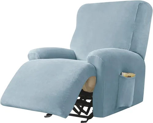 Vista 14 de LazyBoy - Funda para silla reclinable jacquard, fundas elásticas de terciopelo de color liso para sillas reclinables, 4 piezas, protector de muebles