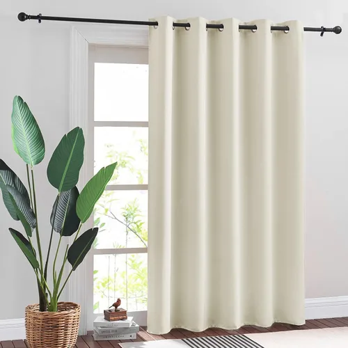 Vista 47 de RYB HOME Cortinas portátiles para puerta con privacidad, cortinas opacas y aislantes térmicas para dormitorio, armario, sala de estar, comedor, Beige
