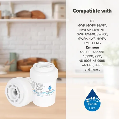Vista 9 de Paquete de 2 filtros de agua de repuesto para refrigerador Hotpoint HSM25GFRESA - Compatible con Hotpoint MWF, MWFP cartucho de filtro de agua
