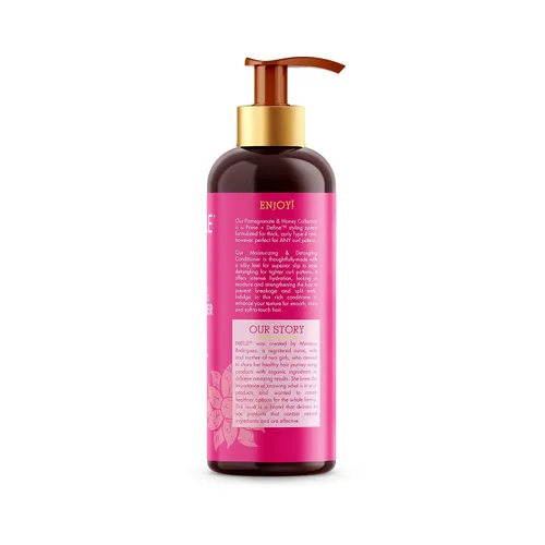 Vista 7 de Mielle Organics Acondicionador desenredante de granada y miel para cabello rizado, acondicionador hidratante profundo para ayudar a fortalecer