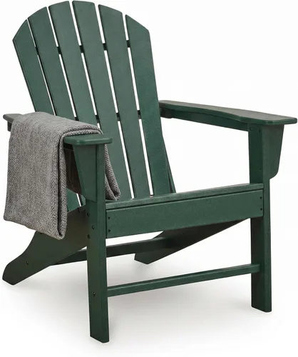 Vista 15 de Diseño de autor por Ashley - Silla para patio exterior Sundown Treasure Adirondack de HDPE, color marrón claro
