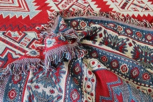 Vista 7 de LELVA Manta tejida de hilo bohemio para sofá, manta multiusos (51 x 70 pulgadas)