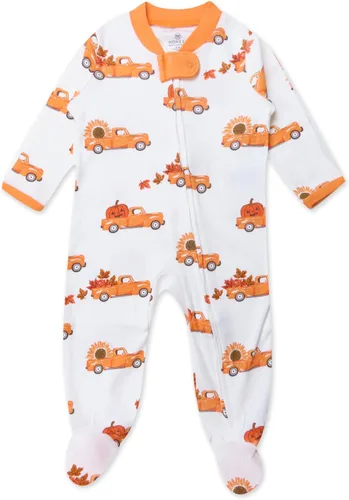 Vista 11 de HonestBaby Baby-Boys Classics Sleep & Play Footed One-piece Pajama Sleeper 100% Organic Cotton Raya Negrita Rojo Blanco Blu
