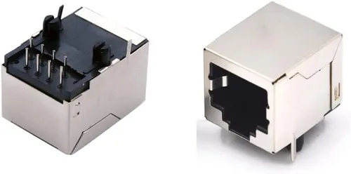 Vista 3 de Treedix 2 unids RJ45 8P8C hembra a RJ45 8P8C hembra paso a través del adaptador placa de ruptura con terminales de tornillo