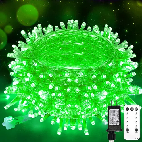 Vista 18 de suddus - Guirnalda 100 luces led conectable, control remoto, enchufe, impermeable, regulable, cable transparente, exterior, otoño, Halloween, Acción