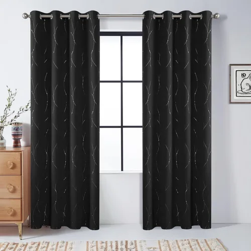 Vista 40 de BUHUA - Paneles de cortinas opacas para sala de estar, cortinas grises con aislamiento térmico, cortinas de ventana para dormitorio - 72 pulgadas