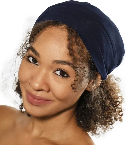 Vista 2 de Gorro de dormir con forro de satén ajustable, gorro holgado para mujer, cabello rizado natural