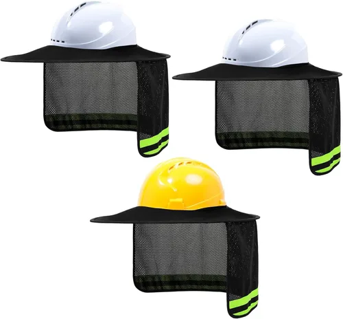 Vista 13 de TCCFCCT Parasol para sombrero duro, escudo de cuello de ala completa, 2 paquetes, casco duro no incluido